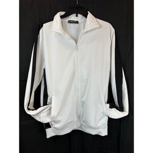 Rebel Minds Track Jacket White Black Side Stripe Full Zip Streetwear Size M